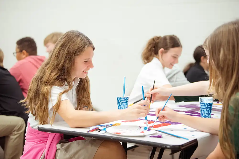 Gateway Christian Academy, Va Beach, VA - middle school junior high studnet in classroom